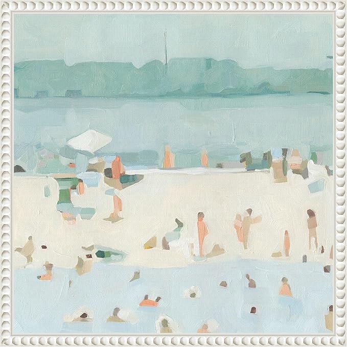 Amanti Art Framed Canvas Wall Art 16x16 Sea Glass Sandbar I by Emma Scarvey, Framed Wall Art Canvas, Abstract Artwork, Traditional Decor, Small Poster Painting for Living Room, Bedroom, Bathroom,