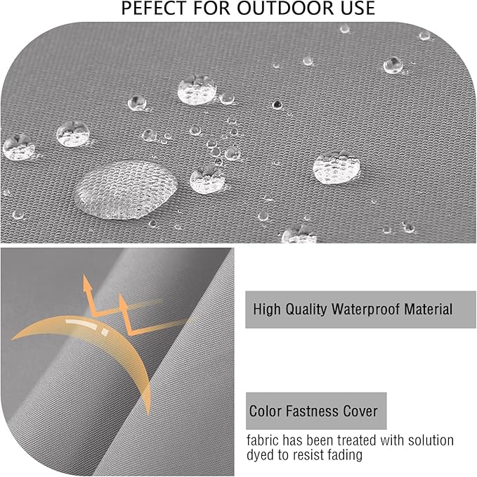 idee-home Outdoor Cushions for Patio Furniture, Outdoor Seat Cushion, Waterproof Hampton Bay Deep Seat Replacement Couch Chair Cushions for Garden Lawn Backyard Deck, 28.5 x 28.5 Grey