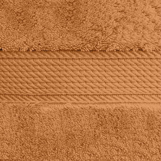 BLUENILEMILLS BNM Egyptian Cotton 4-Piece Towel Set, Includes 4 Hand Towels, Attached Loop for Easy Hanging and Storage, Hotel Quality, Perfect for Bathroom, Gym, Shower Space, or Spa, Rust