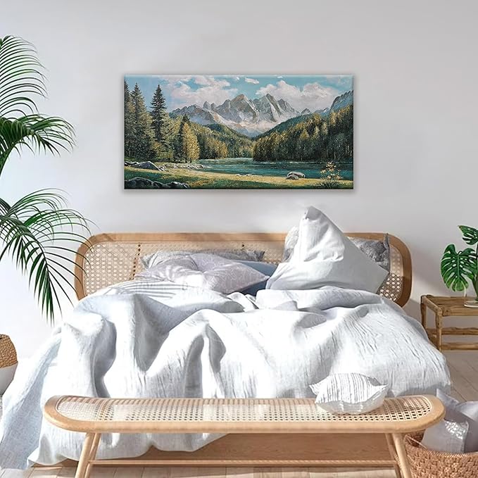 Tsomzxng Canvas Wall Art Decor Prints Natural Modern Wall Art Landscape Wall Decorations Mountain Wilderness Artwork Pictures For Bedroom Kitchen Office Apartment Decorations 20"×40"