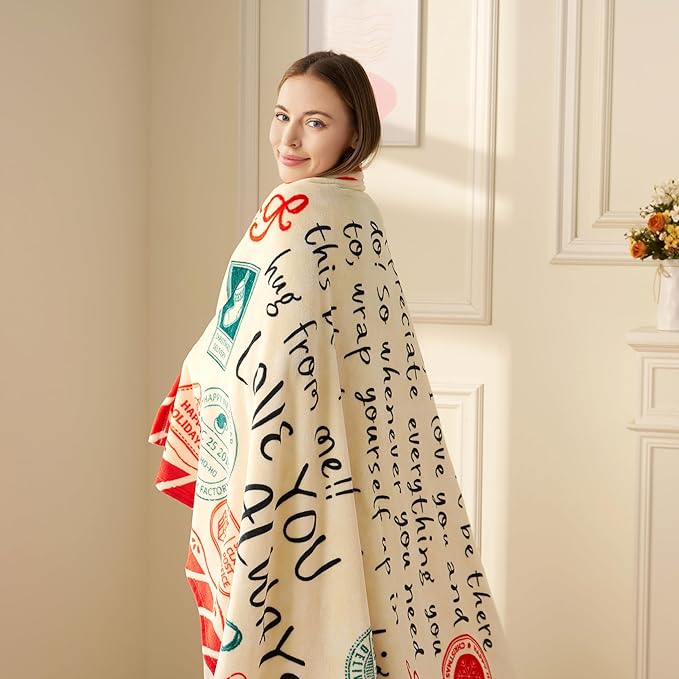 Joiedomi Birthday Gifts for Mom Soft Flannel Mom Blanket for Women Wife Grandma Mothers Day Anniversary Present from Daughter Son 50" x 60" Red