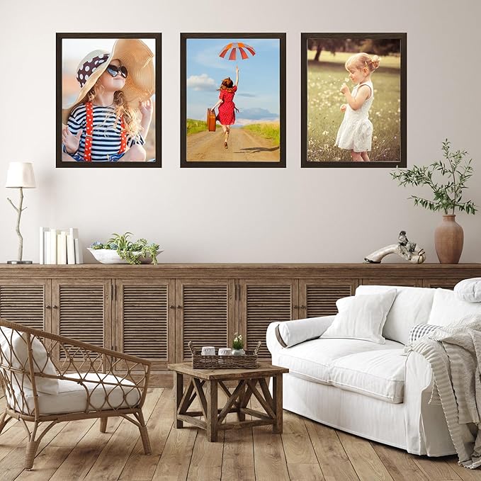 KTKDE 8.5 by 11 Picture Frame Walnut, Picture Frames 8.5 x 11frame with Shatter Resistant Plexiglass for Wall Mounting Display Horizontally or Vertically Hanging, Diploma Certificate Frames 8.5 x 11