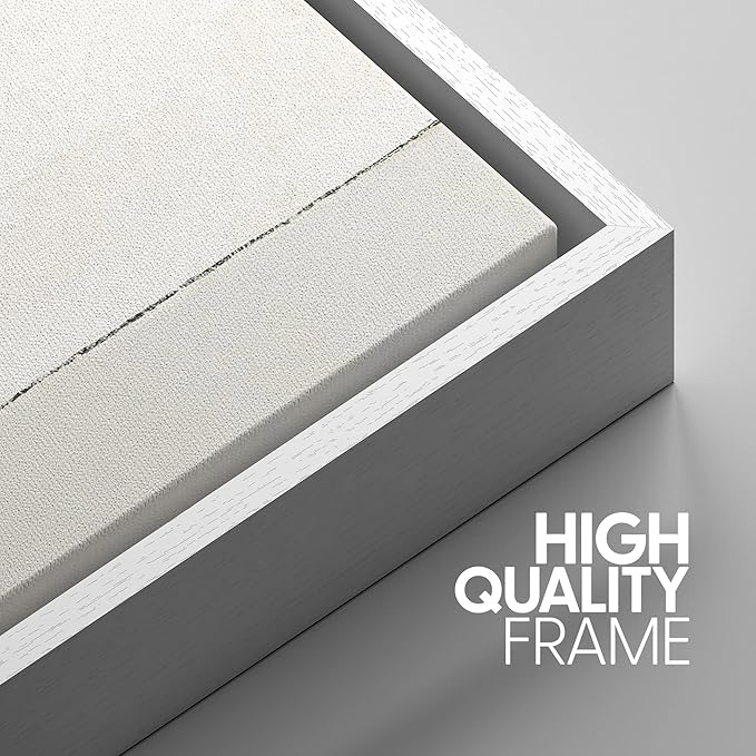 SIGNWIN Framed Canvas Print Wall Art Set Duotone Gray White Grunge Pastel Landscape Shapes Abstract Illustrations Modern Art Decorative Nordic Zen for Living Room, Bedroom, Office - 24"x36"x3 White