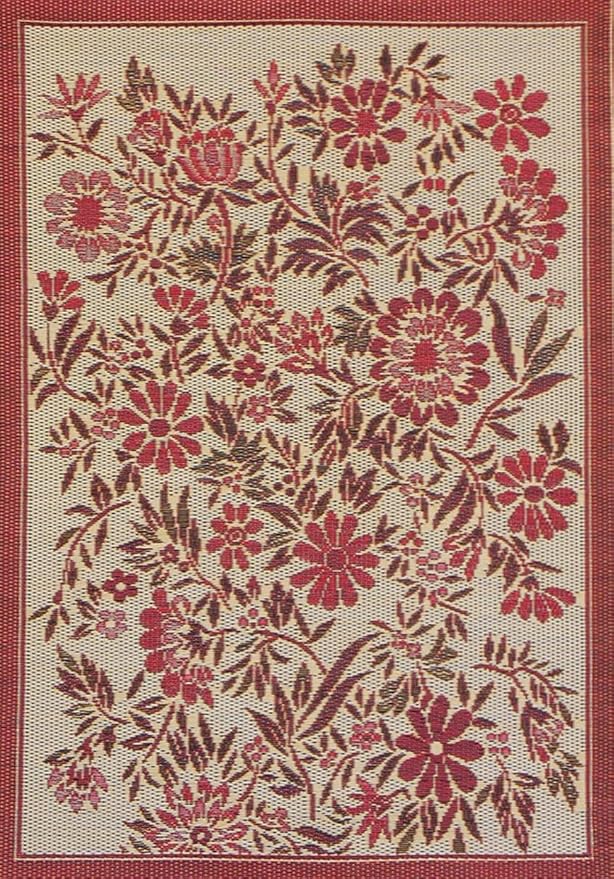 Mad Mats Wildflowers Indoor/Outdoor Floor Mat, 5 by 8-Feet, Cranberry