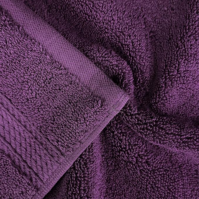 BLUENILEMILLS Premium Towel Collection, Egyptian Cotton Towels for Shower and Bathroom 2-Piece Bath Sheet Set, 34" x 68", Plum by Blue Nile Mills