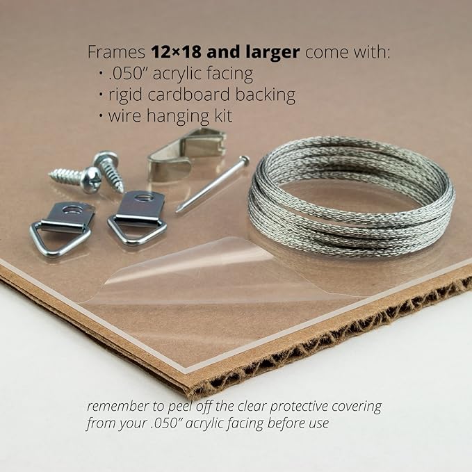 Craig Frames Essentials, Modern 1 Inch Wide 18 x 36 Inch Brushed Silver Picture Frame Matted to Display a 14 x 32 Inch Photo