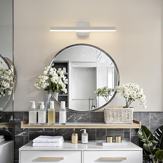 Nickel Bathroom Vanity Light 23.6 inch, 14W Dimmable 5CCT LED Bathroom Light Fixture Over Mirror Restroom-ETL Certificated