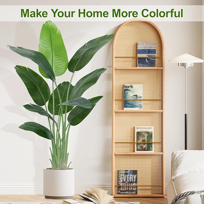 Lifelike Bird of Paradise Artificial Plant,5ft Faux Banana Leaf Tree with 10 Trunks - Perfect Indoor Silk Floor Plant for Home Decor in Living Room, Office, and Bedroom 1Pack