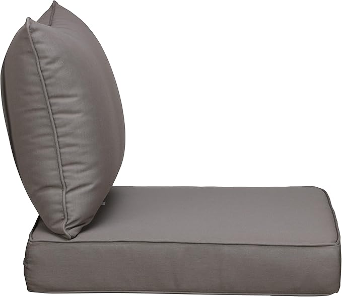 UIXE Outdoor Deep Seat Cushion Set with Slipcovers, Patio Furniture Cushions & Back Pillow, Water-Resistant Outdoor Cushion Cover Backyard Sectional Sofa Cushions for Bistro Chair - Coffee