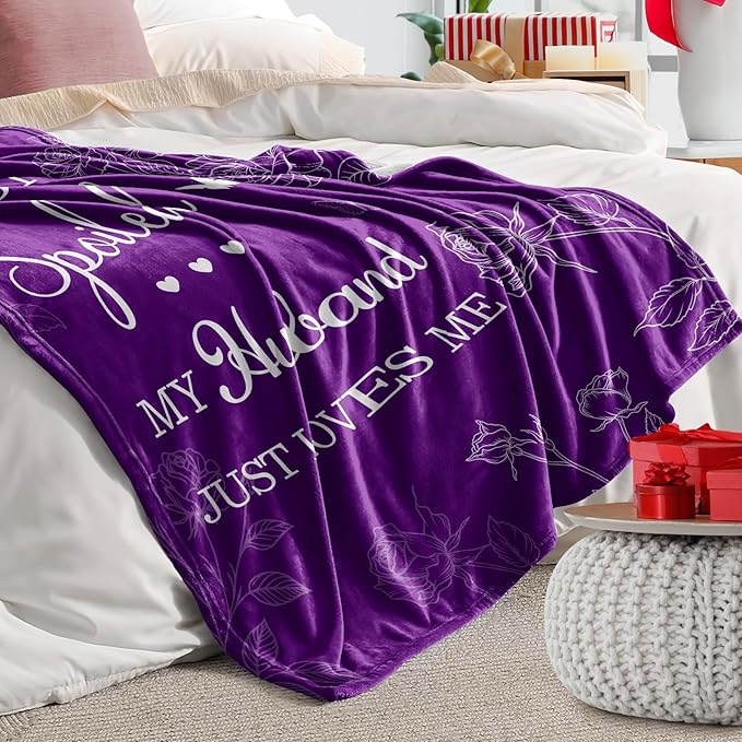 CENSIHER Gifts for Her Wife, Romantic Wife Gift from Husband, Anniversary Wedding Gifts for Women Her, Wifey Birthday Ideas, Spoiled Blanket 60x50in, Best Valentines Mothers Day Presents