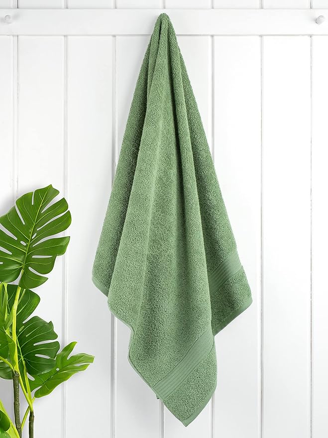 Cotton Paradise 4 Piece Turkish Bath Towels for Bathroom, 100% Cotton Extra Large Soft Plush Towels Bathroom Set, Sage Green