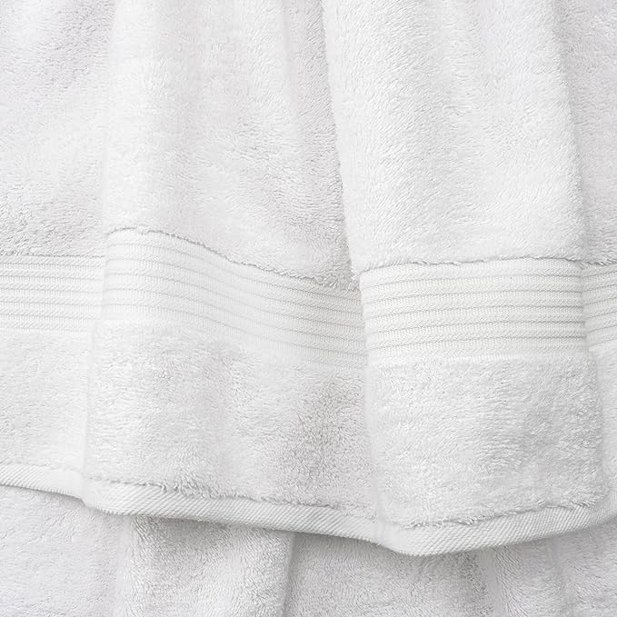 Cotton Paradise 4 Piece Turkish Bath Towels for Bathroom, 100% Cotton Extra Large Soft Plush Towels Bathroom Set, White