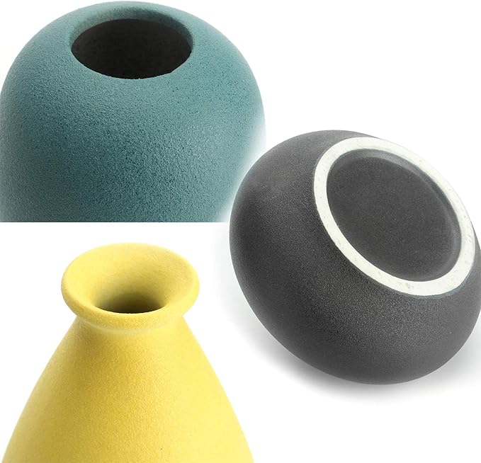 Small Ceramic Vase Decorative, Set of 4 Flower Bud Vases