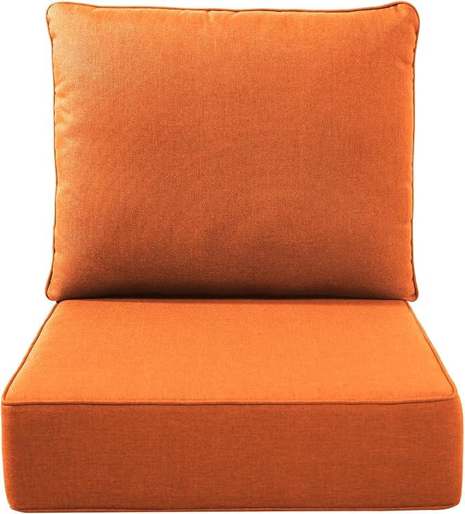 Luxury Outdoor Seat Cushion Set-22 x 22 x 6 Inch Outdoor Chair Cushions with Water Resistant & Removable Cover Outdoor Cushions for Patio Furniture Chair Sofa Couch-Beige