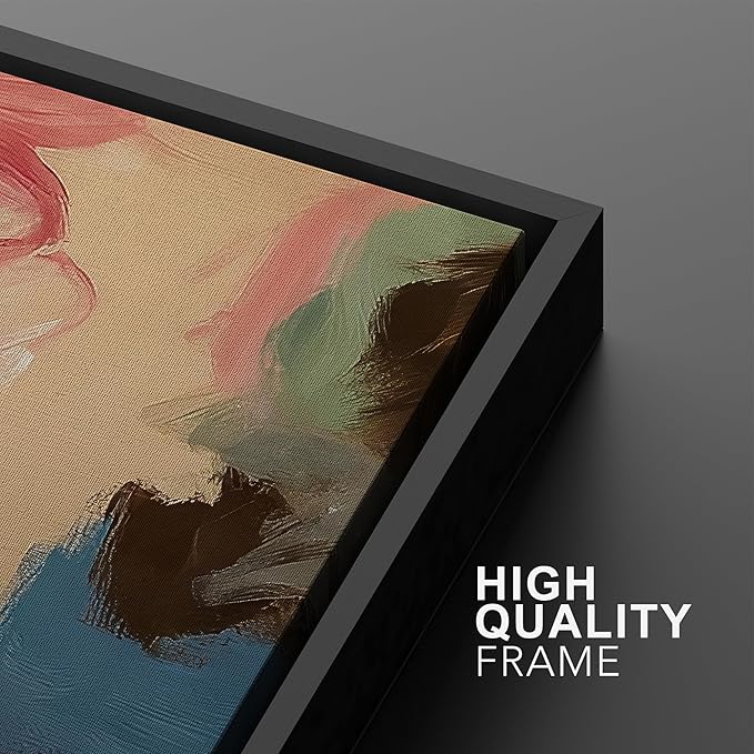 SIGNWIN Framed Wall Art Print Set Colorful Abstract Brushstroke Vibrant Illustrations Modern Art Rustic Relax/Calm Multicolor for Living Room, Bedroom, Office - 16"x24"x2 BLACK