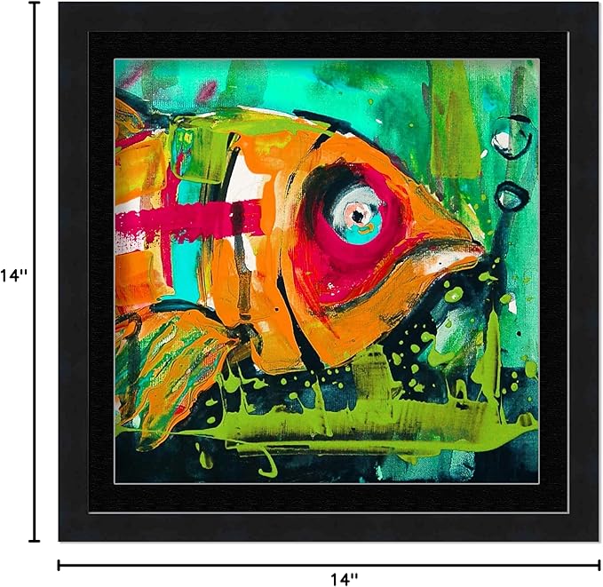 14x14 Frame with Mat - Black 17x17 Frame Wood Made to Display Print or Poster Measuring 14 x 14 Inches with Black Photo Mat