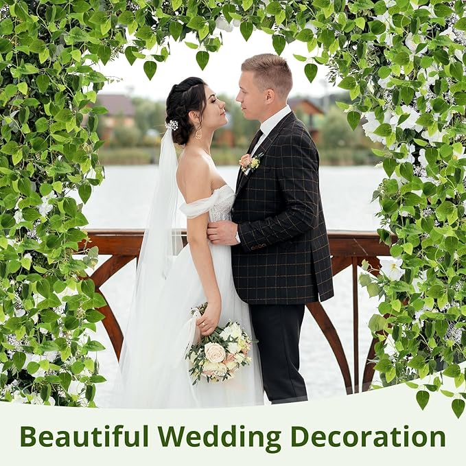 XunYee 28 Pcs Artificial Hanging Plants 3.6FT Fake Hanging Plants, Fake Ivy Vine Artificial Ivy Leaves Plastic Fake for Wall House Room Garden Wedding Garland Indoor Outdoor Decor, No Baskets