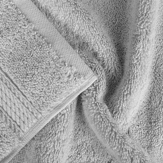 BLUENILEMILLS Premium Towel Collection, Egyptian Cotton Towels for Shower and Bathroom 2-Piece Bath Sheet Set, 34" x 68", Silver by Blue Nile Mills