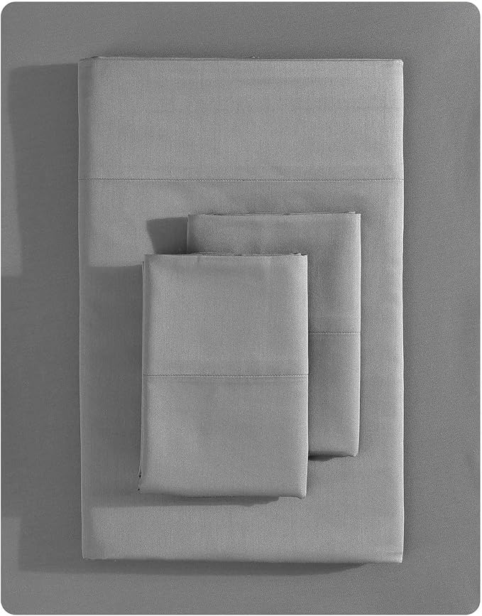 Vera Wang - Queen Sheet Set, Luxury Sateen Cotton Bedding, 800 Thread Count, Soft & Smooth Bedding Set (Charcoal, King)