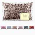 Mulberry Silk Pillowcase for Hair and Skin Standard Size Leopard Print Silk Pillow Cases with Zipper Soft Breathable Smooth Cooling Silk Pillow Covers for Sleeping (Taupe Leopard,20