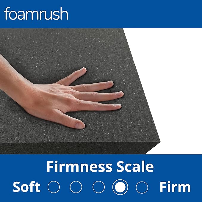 FoamRush 12"x 36" x 36" Charcoal Square Foam, Seat Cushion Replacement, Upholstery Foam, Seat Replacement, Upholstery Sheet, Wheelchair Seat Cushion Replacement, Made in USA