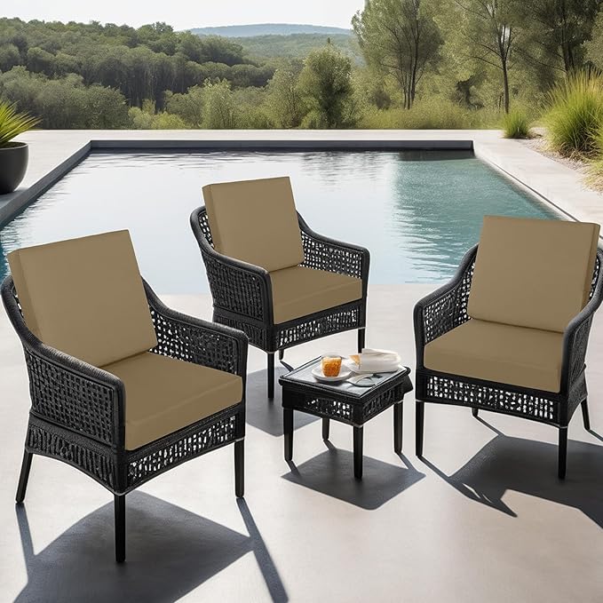 idee-home Outdoor Cushions for Patio Furniture, Outdoor Seat Cushion, Waterproof Couch Hampton Bay Deep Seat Replacement Chair Cushions for Garden Lawn Backyard Deck, 24 x 24