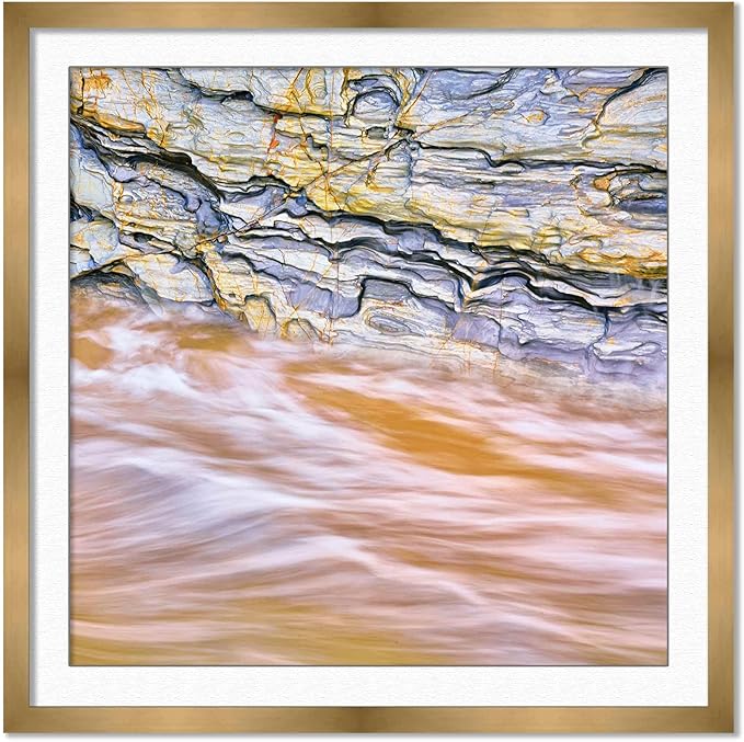 10x10 Frame with Mat - Bronze 13x13 Frame Wood Made to Display Print or Poster Measuring 10 x 10 Inches with White Photo Mat