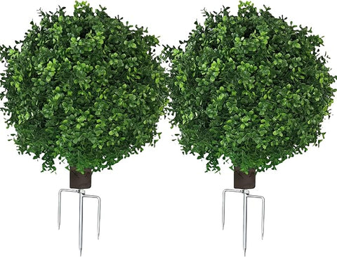 QIANYUN Artificial Boxwood Ball Bush-30inch Faux Boxwood Decorative Balls for Backyard, Balcony,Garden, Wedding and Home Décor (2, 30inch)