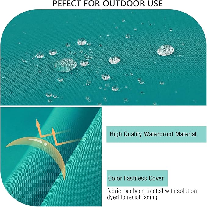 idee-home Outdoor Cushions for Patio Furniture, Outdoor Seat Cushion, Waterproof Hampton Bay Deep Seat Replacement Couch Chair Cushions for Garden Lawn Backyard Deck, 26.5 x 26.5 Peacock Blue