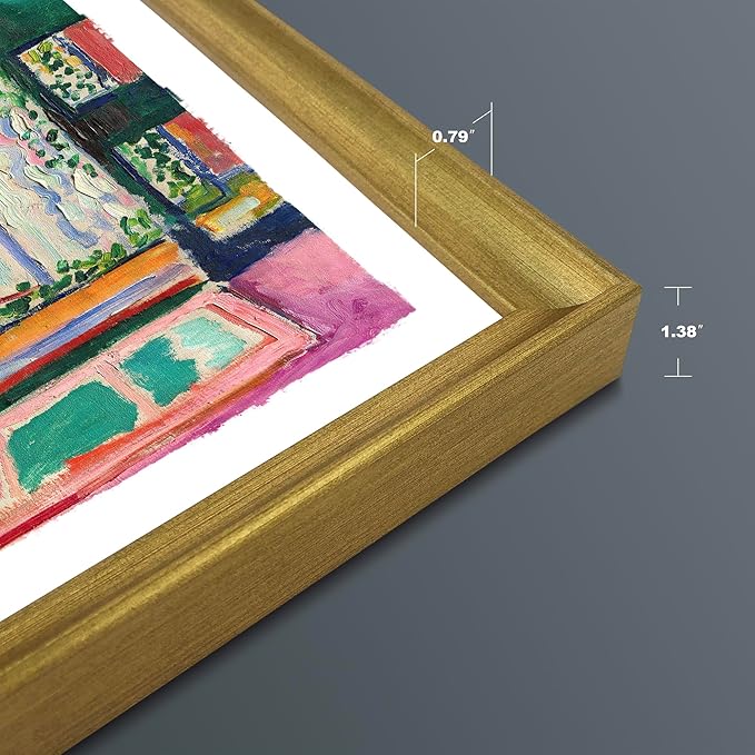 Wieco Art Large Framed Canvas Wall Art 3 Piece Henri Mattise Art Abstract Colorful Matisse Posters Canvas Prints for Wall and Home Office Decorations Bronze Gold Frame