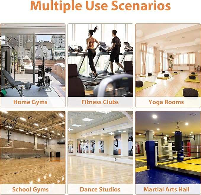 ROOMTEC Workout Mirrors for Home Gym 72"x36", Large Wall Mirror Full Length for Fitness, Yoga, Big Wall Mounted Frameless Glass Mirror for Garage, Dance Studio, Bedroom