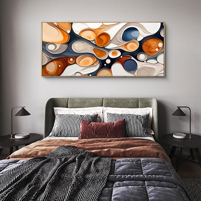 XLSJERST Modern Abstract Wall Art - Deep Spiritualism Art White And Brown Canvas Pictures Artwork Living Room Office Bedroom Wall Decor