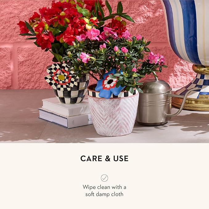 MACKENZIE-CHILDS Pot Climber, Decorative Flowerpot Hanger, Indoor and Outdoor Planter Hanging Decor, Dolce Vita Flower