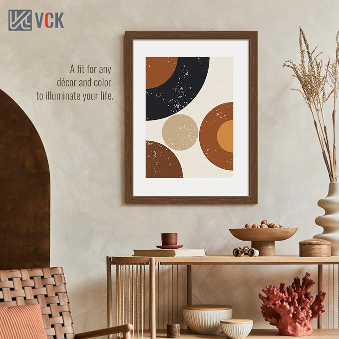 VCK 18x24 Poster Frame 5 Pack, Brown Wood Picture Frame with Exclusive Wood Grain, Wall Hanging