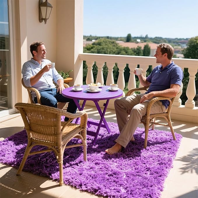 Purple Area Rugs for Girls Bedroom Living Room, 9x12 Fluffy Fuzzy Shaggy Carpet for Kids Playroom Nursery, Thick Soft Plush Mat for Kids Baby Boys Teen Dorm Home Decor Aesthetic