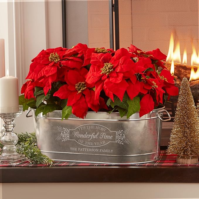 Let's Make Memories Personalized Beverage Tub - Christmas Party - Wonderful Time Of Year - Metal - Engraved - 5.5 Gallons