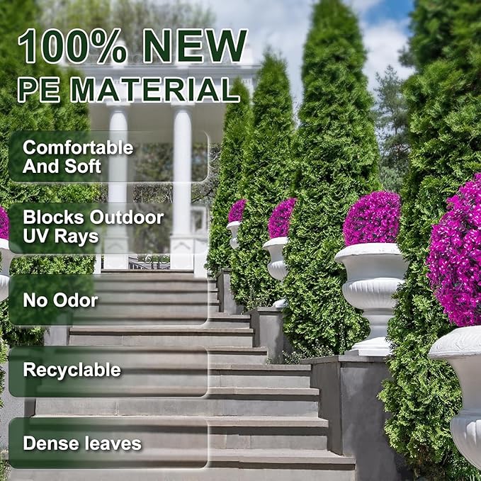2 PCS 16 Inch Artificial Plant Purple Topiary Ball, Anti-Fading Faux Decorative Boxwood Balls, Hanging Fake Plants Balls for Garden, Wedding Party, Patio Indoor Outdoor Decor (Red)