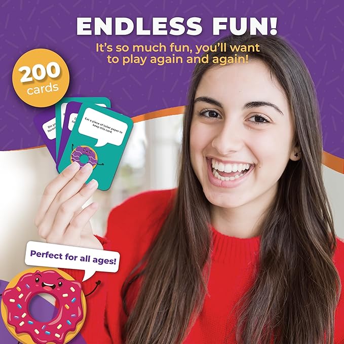 Do or Donut Card Game – Exciting Family & Couples Game Night Challenge, Fun Game for Family Gatherings, Parties, Classrooms, Kids & Adults – 3-8 Players, Ages 8+, 30 Mins of Laughter & Entertainment!