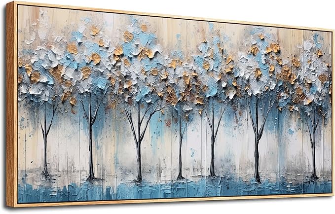 Abstract Trees Canvas Wall Decor For Living Room Wall Decorations For Bedroom Modern Office Wall Decorations Pictures Artwork Bathroom Canvas Art Prints Kitchen Home Decor Wood Framed 24" X 48"