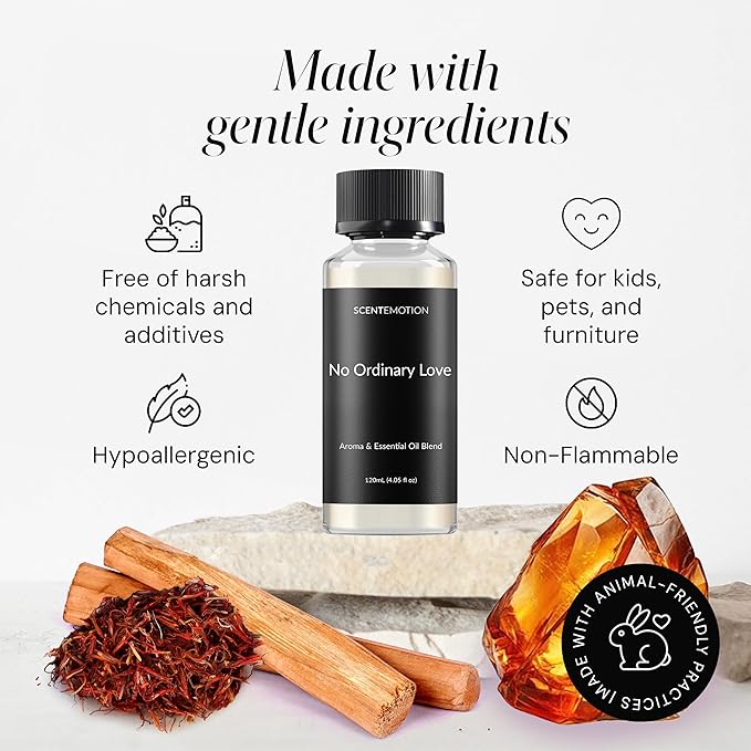 No Ordinary Love House Collection Essential Oil for Diffuser – Inspired by Baccarat Perfume | Home Luxury Scents |Amber, Saffron & Cedarwood| 4.05 fl oz, 120mL