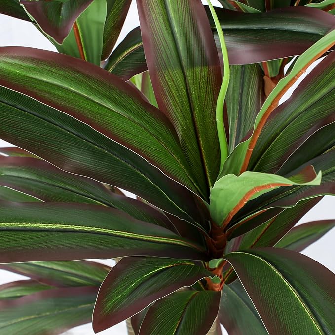 Dracaena Artificial Plant 5ft Red Yucca Silk Tree Faux Plants Indoor Tall Fake House Floor Plants Realistic Artificial Trees for Home Office Decor Indoor Outdoor Housewarming Gift
