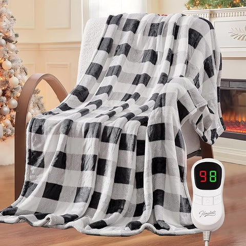 HomeMate Electric Blanket Heated Full Size - 72“x84“ Ultra Soft Cozy Flannel Heating Blanket with 10 Fast Heat Levels 8 Hours Auto Off Over-Heated Protection ETL Certification Keep Warm in Home Office