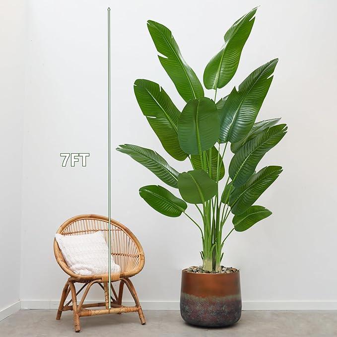 Bird of Paradise Artificial Tree, 7Ft Tall Faux Plant, Fake Banana Leaf Plant Indoor, Faux Palm Tree Faux Floor Plants Tropical Tree in Pot, Present for Friend Housewarming Decor