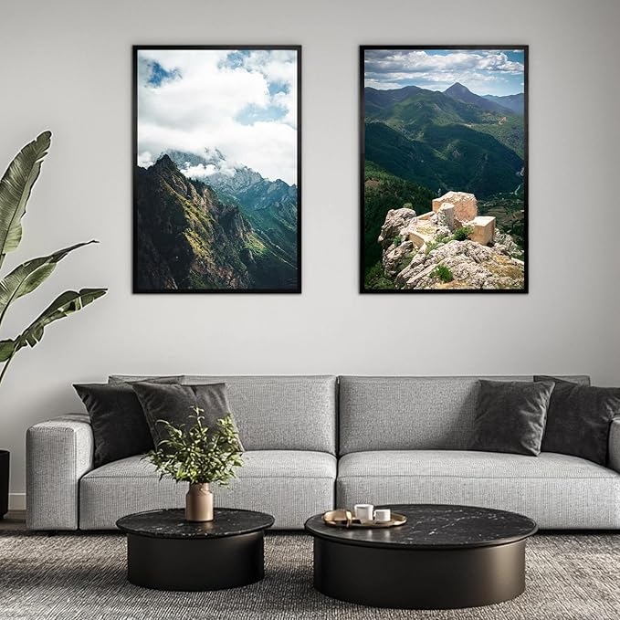 Giftgarden Black 24x36 Frames Matted to 20x30 Picture, Display 36x24 Inch Arts Without Mat, 20 x 30 Inch Prints with Mat, Set of 4