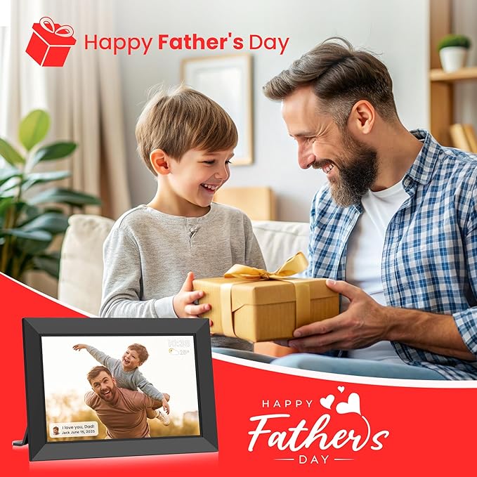 Frameo 10.1 Inch Digital Picture Frame, Smart WiFi Electronic Photo Frame with HD IPS Touch Screen Slideshow Display 32GB Memory Auto-Rotate Wall Mount, Share Photos/Videos from Phone by Frameo App