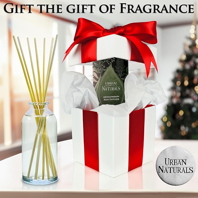 Urban Naturals Pumpkin Brulee Scented Sticks Reed Diffuser Oil Set | Fall & Winter Home Scent | Creamy Pumpkin Pie, Nutmeg & French Vanilla | Beautiful Autumn Home Decor | Great Gift Idea