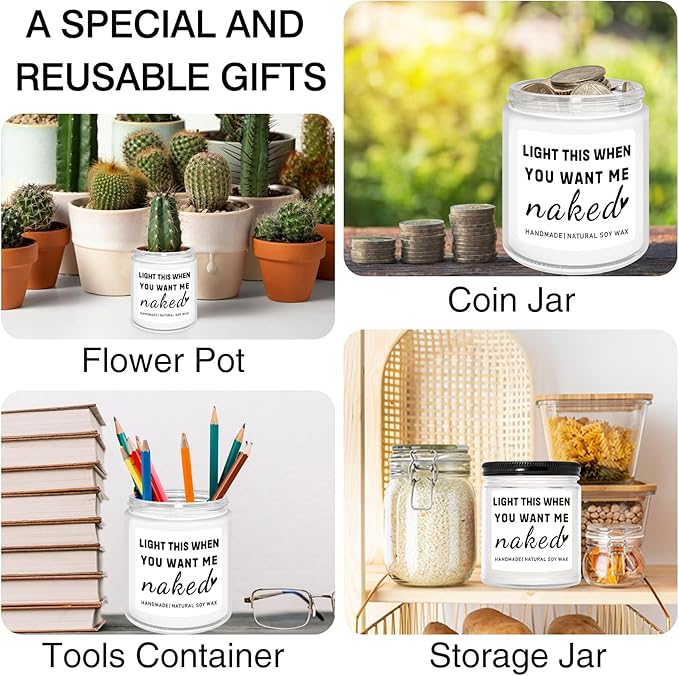 Homsolver Gifts for Boyfriend Husband Men Couples, Funny Birthday Anniversary Wedding Valentines Christmas Romantic Gifts for Boyfriend, Husband, Men, Naughty Unique Lavender Candle