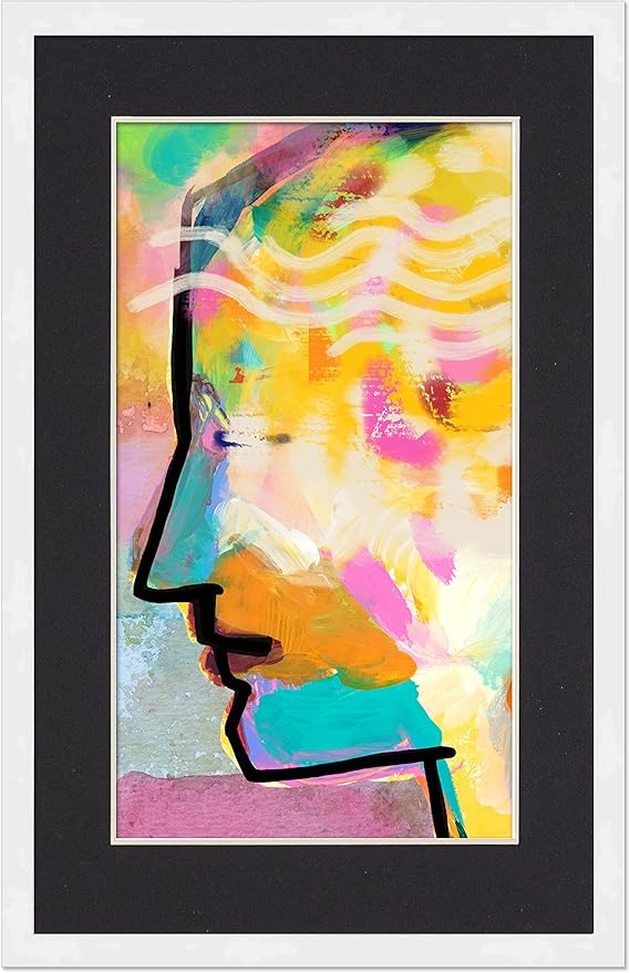 11.5x17 Frame with Mat - White 14x19 Frame Wood Made to Display Print or Poster Measuring 11.5 x 17 Inches with Black Photo Mat