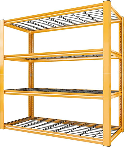 REIBII 40" W Garage Shelving 2240 LBS Storage Shelves Heavy Duty Metal Shelving 4 Tier Metal Shelves for Storage Adjustable Garage Shelf for Kitchen Pantry Warehouse Basement 40"W × 19.5"D × 59.5"H