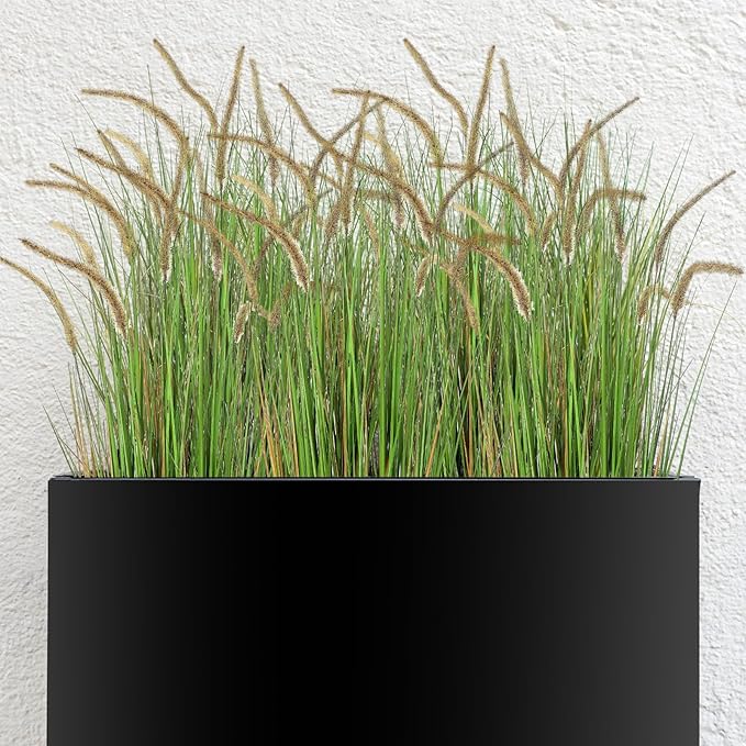 Jexine 2 Pieces Faux Plants Outdoor 4 ft Tall Artificial Grass Plant Potted Artificial Setaria Grass Faux Greenery Floor Plants for Housewarming Gift House Garden Bathroom Lobby Outdoor (Green)